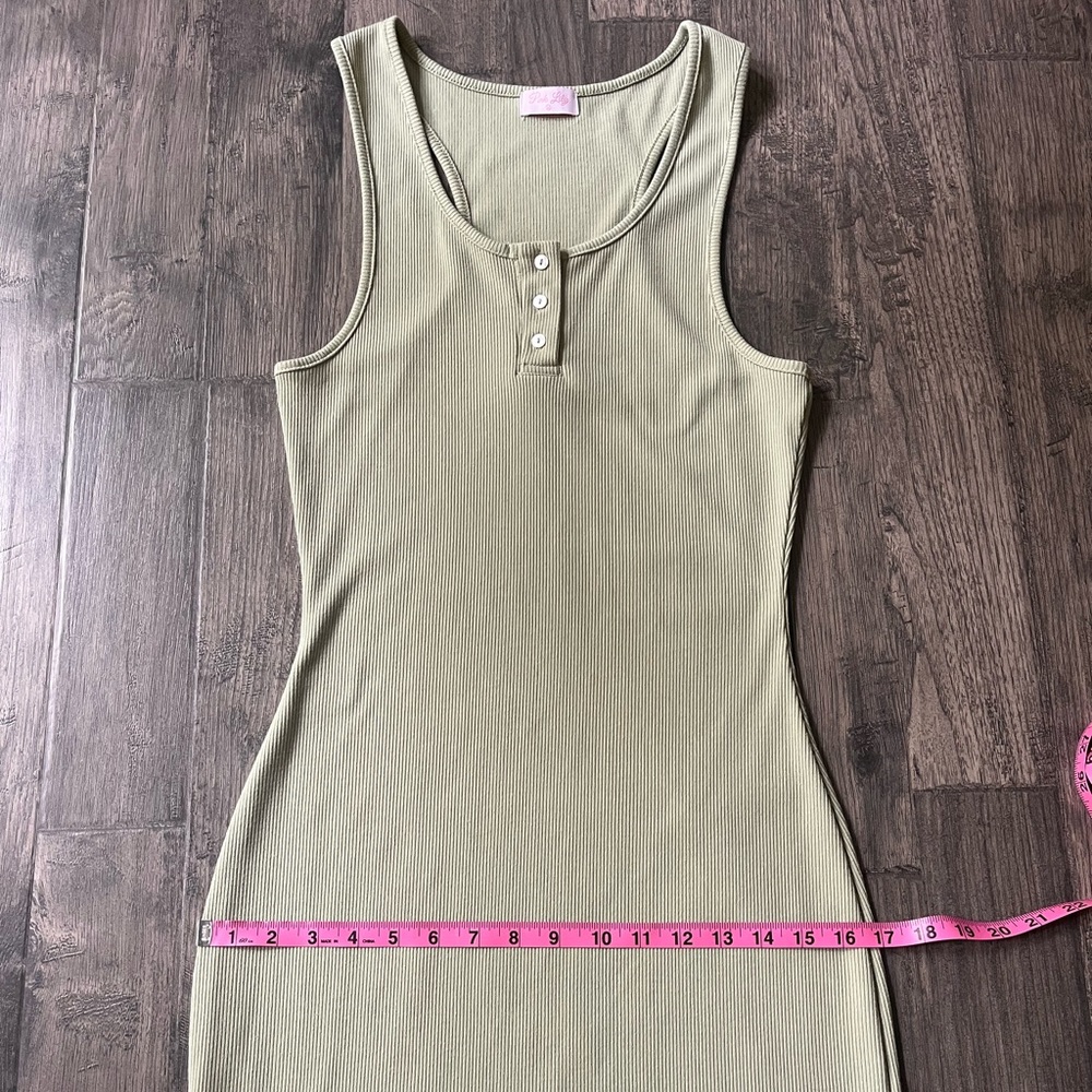 Pink Lily Wonderstruck Ribbed Tank Midi Dress Size M - Picture 9 of 10